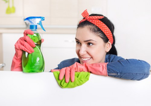 Professional office cleaning in progress