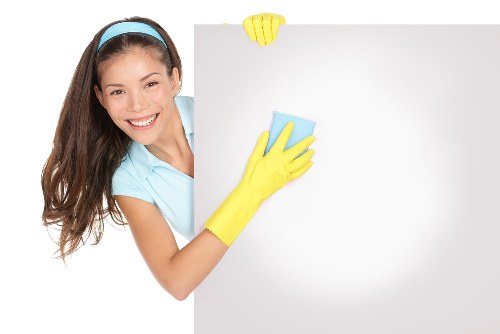 Professional deep cleaning tools and supplies in a home